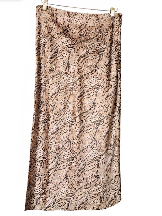 Walter Baker Dresses & Skirts - Paisley Brown And Gold Maxi Skirt - Elegant Flowing Silhouette